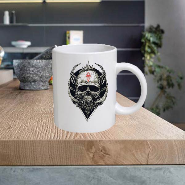 Skull 11oz Ceramic printed mug funny gift tea coffee costa SKULL