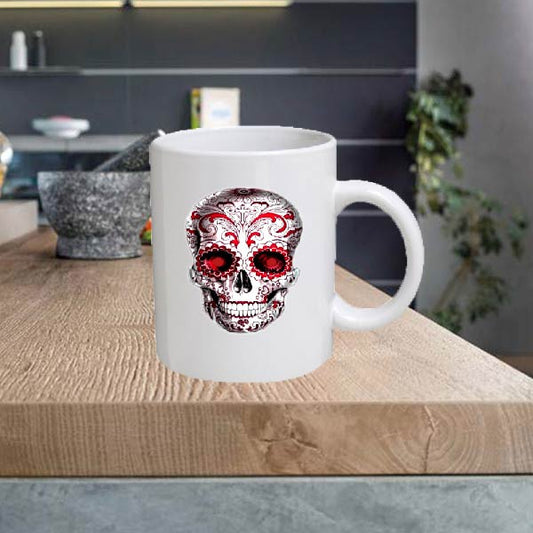 SKULL10 Skull 11oz Ceramic printed mug funny gift tea coffee costa