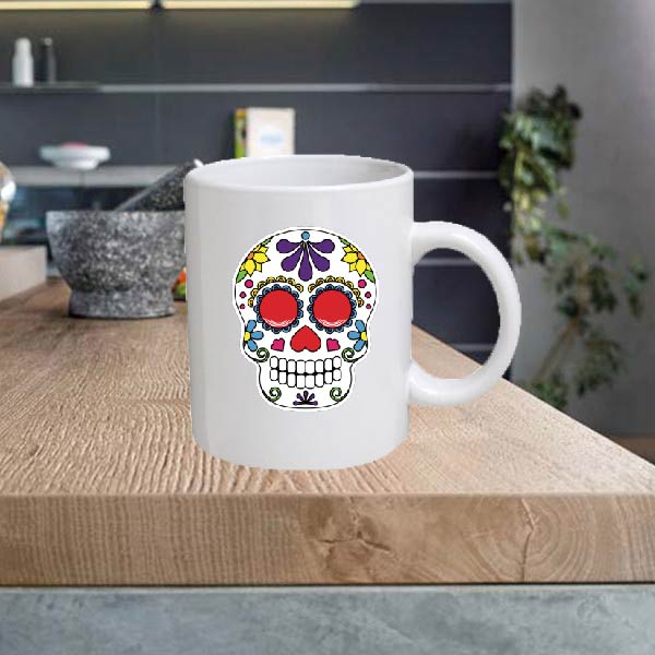 Skull 11oz Ceramic printed mug funny gift tea coffee costa SKULL