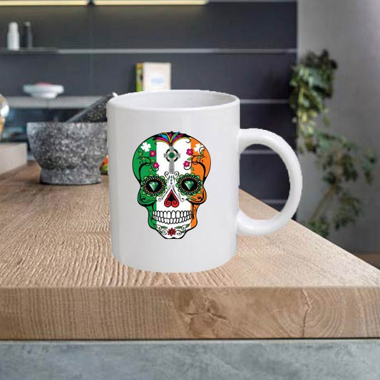 SKULL12 Skull 11oz Ceramic printed mug funny gift tea coffee costa