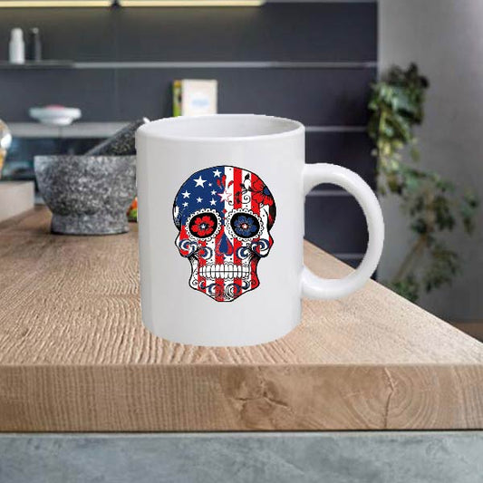 SKULL13 Skull 11oz Ceramic printed mug funny gift tea coffee costa