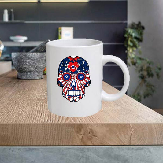SKULL14 Skull 11oz Ceramic printed mug funny gift tea coffee costa