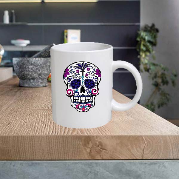 Skull 11oz Ceramic printed mug funny gift tea coffee costa SKULL