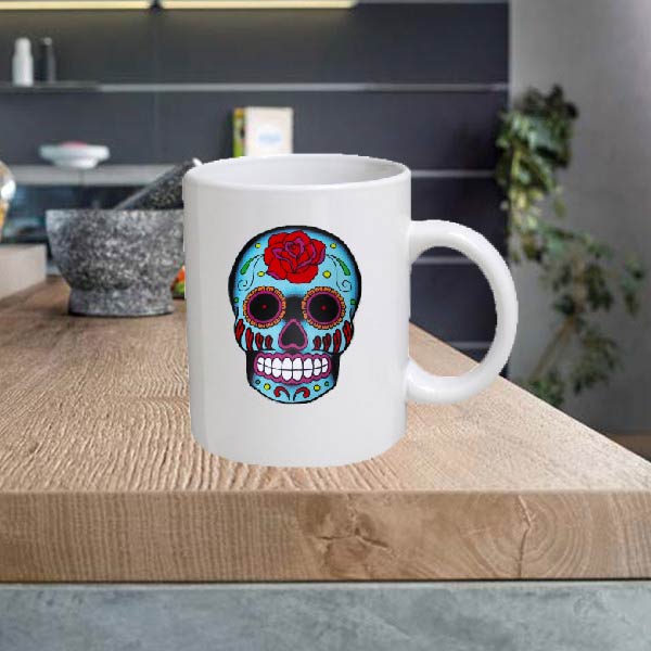 Skull 11oz Ceramic printed mug funny gift tea coffee costa SKULL