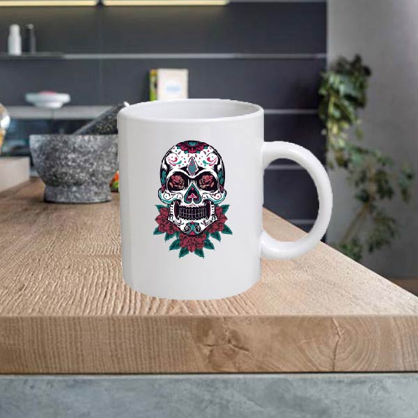 Skull 11oz Ceramic printed mug funny gift tea coffee costa SKULL