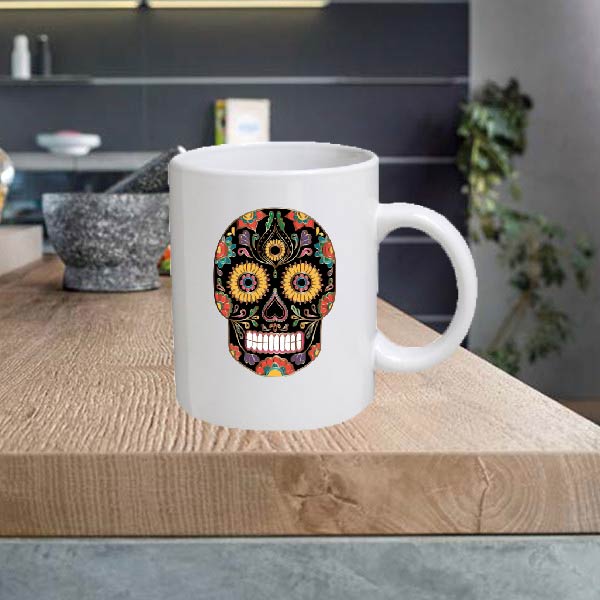 Skull 11oz Ceramic printed mug funny gift tea coffee costa SKULL