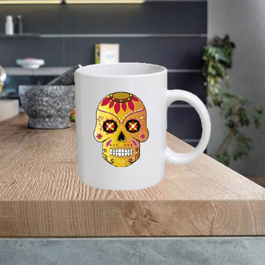 SKULL09 Skull 11oz Ceramic printed mug funny gift tea coffee costa