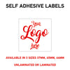 LOGO Printed Square Stickers, Personalised Stickers - Company Name Labels Flower