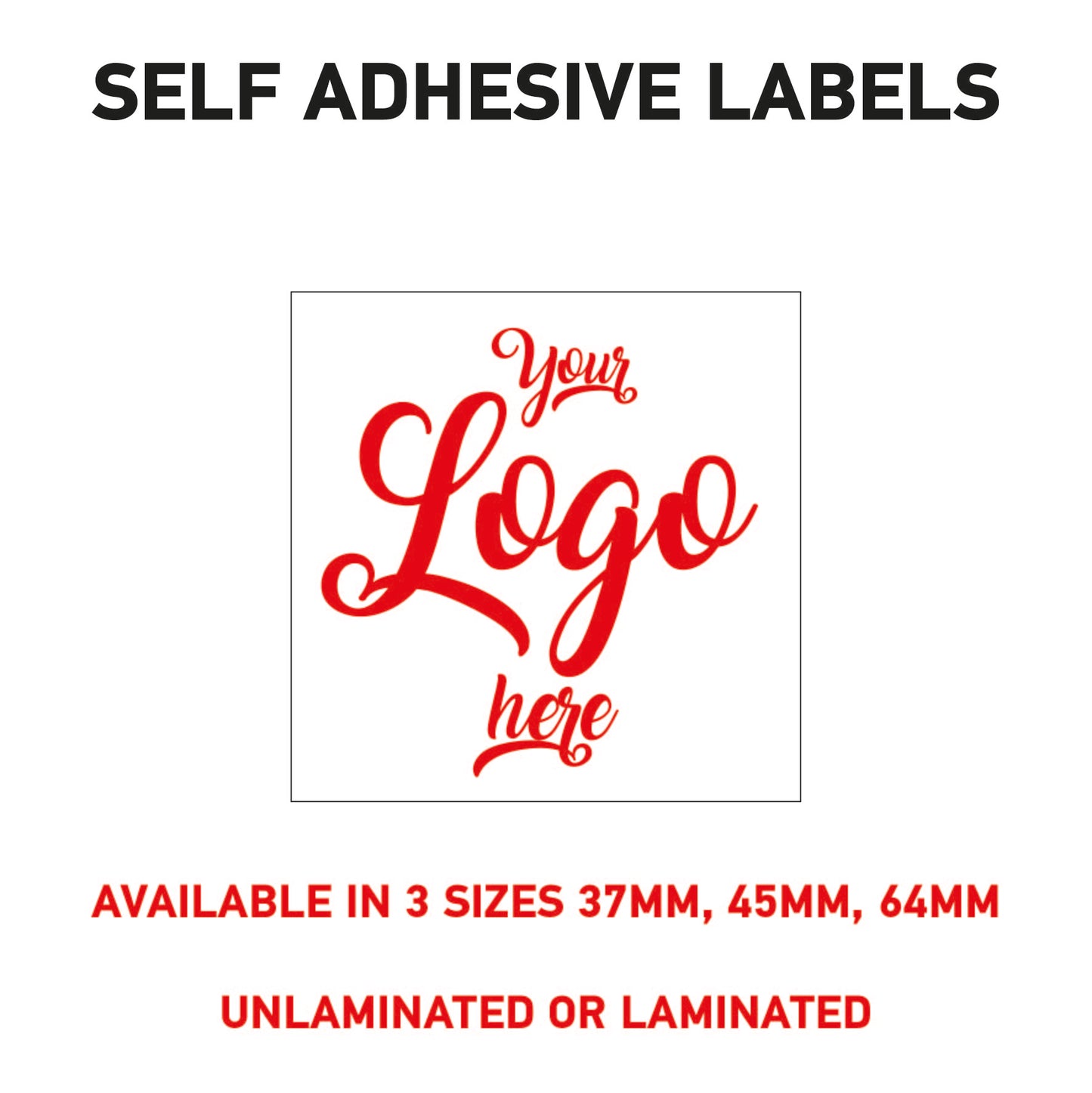LOGO Printed Square Stickers, Personalised Stickers - Company Name Labels Flower