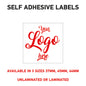 LOGO Printed Square Stickers, Personalised Stickers - Company Name Labels Flower
