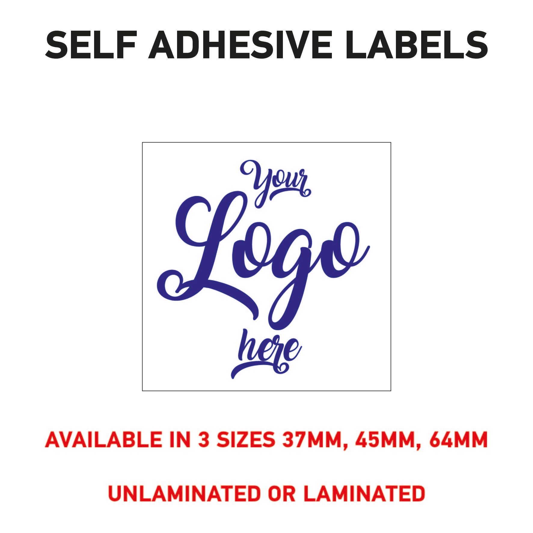 LOGO Printed Square Stickers, Personalised Stickers - Company Name Labels Flower