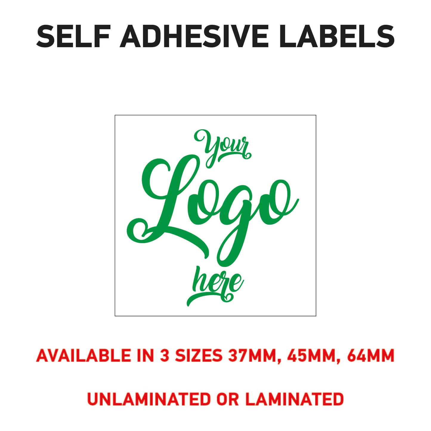 LOGO Printed Square Stickers, Personalised Stickers - Company Name Labels Flower