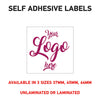 LOGO Printed Square Stickers, Personalised Stickers - Company Name Labels Flower