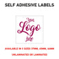 LOGO Printed Square Stickers, Personalised Stickers - Company Name Labels Flower