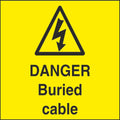 WARN119B Danger Buried Cables 50MMX50MM Health And Safety Warning Sticker Latex Printed